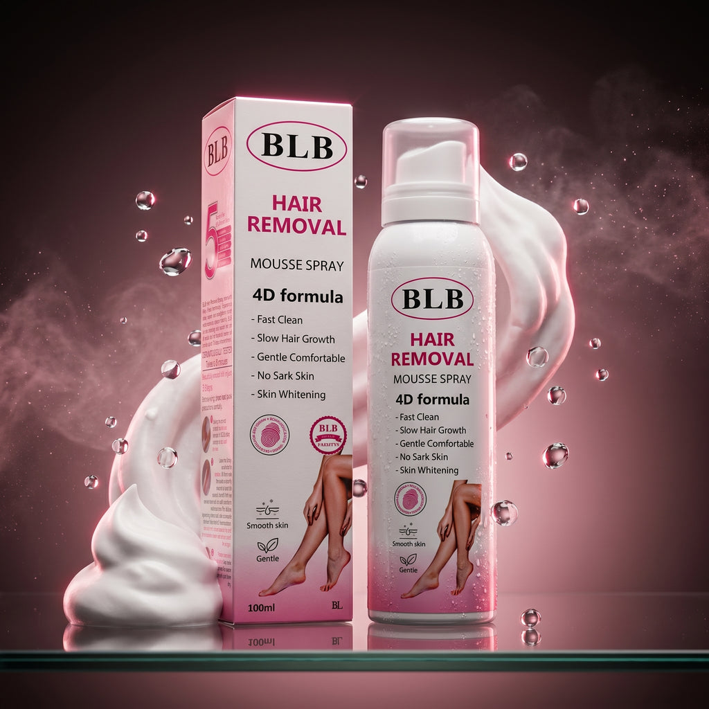 BLB Hair Removal Mousse Spray 4D Formula – Silky Smooth Skin in 3 Steps (100ml)