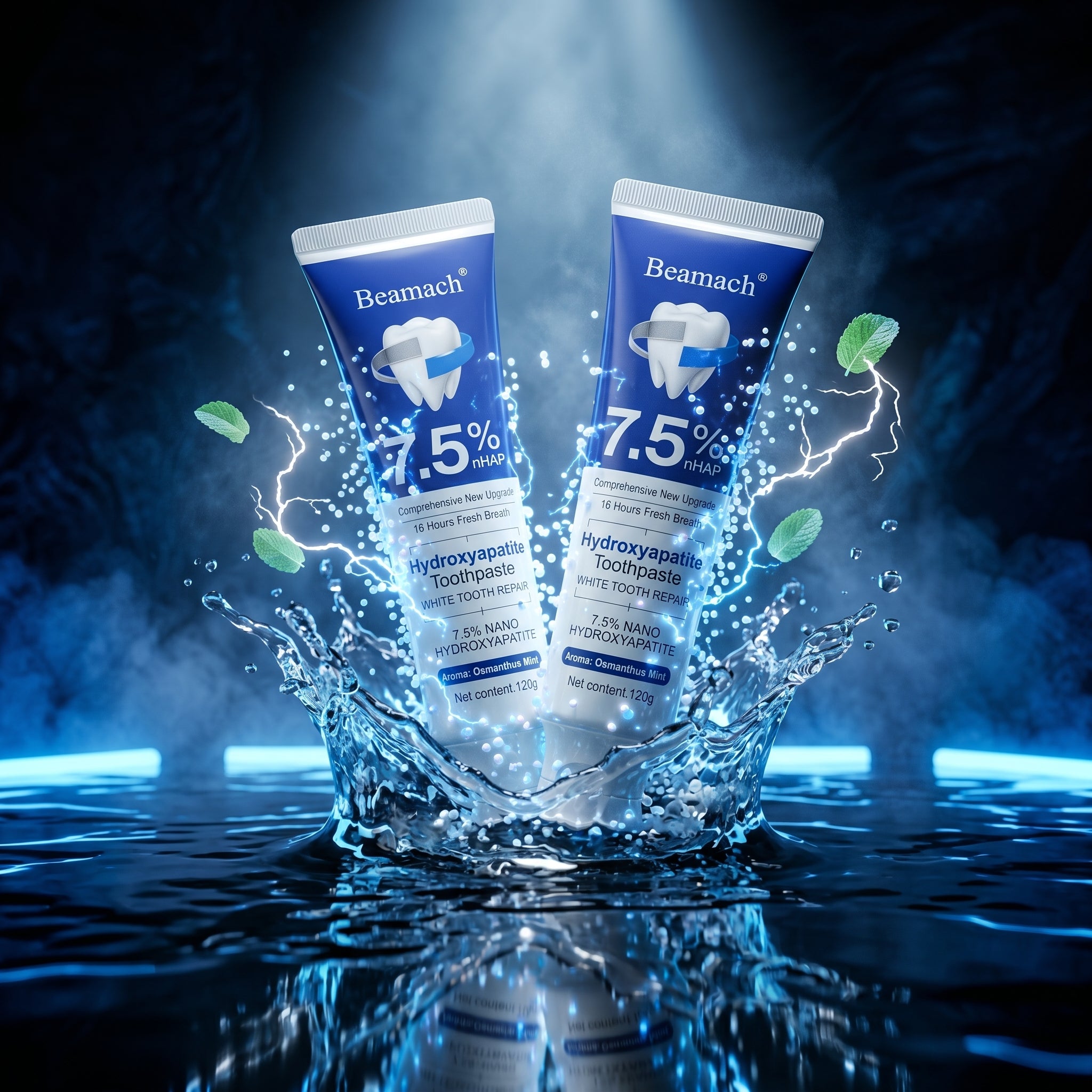 Beamach White Tooth Repair Toothpaste 7.5% nHAP – Osmanthus Mint (120g x2 Twin Pack)