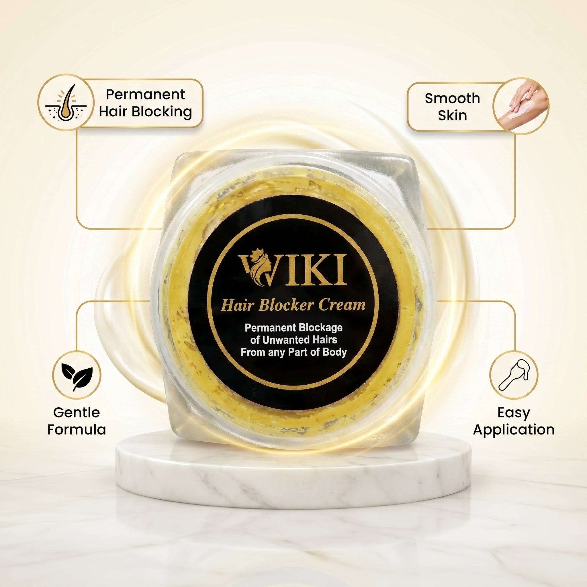 VIKI Hair Blocker Cream – Permanent Blockage of Unwanted Hair (Any Body Part)