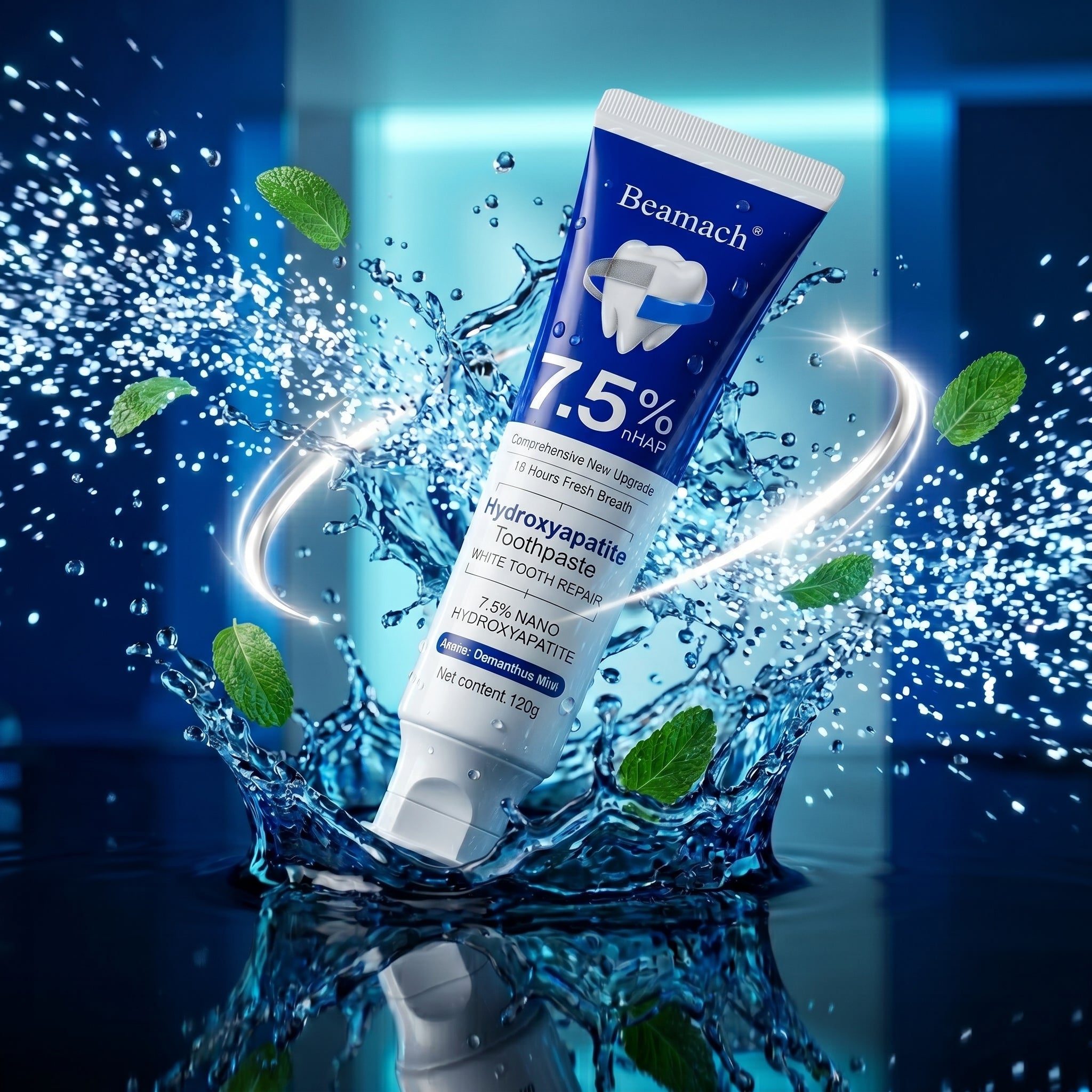 Beamach White Tooth Repair Toothpaste 7.5% nHAP – Osmanthus Mint (120g x2 Twin Pack)