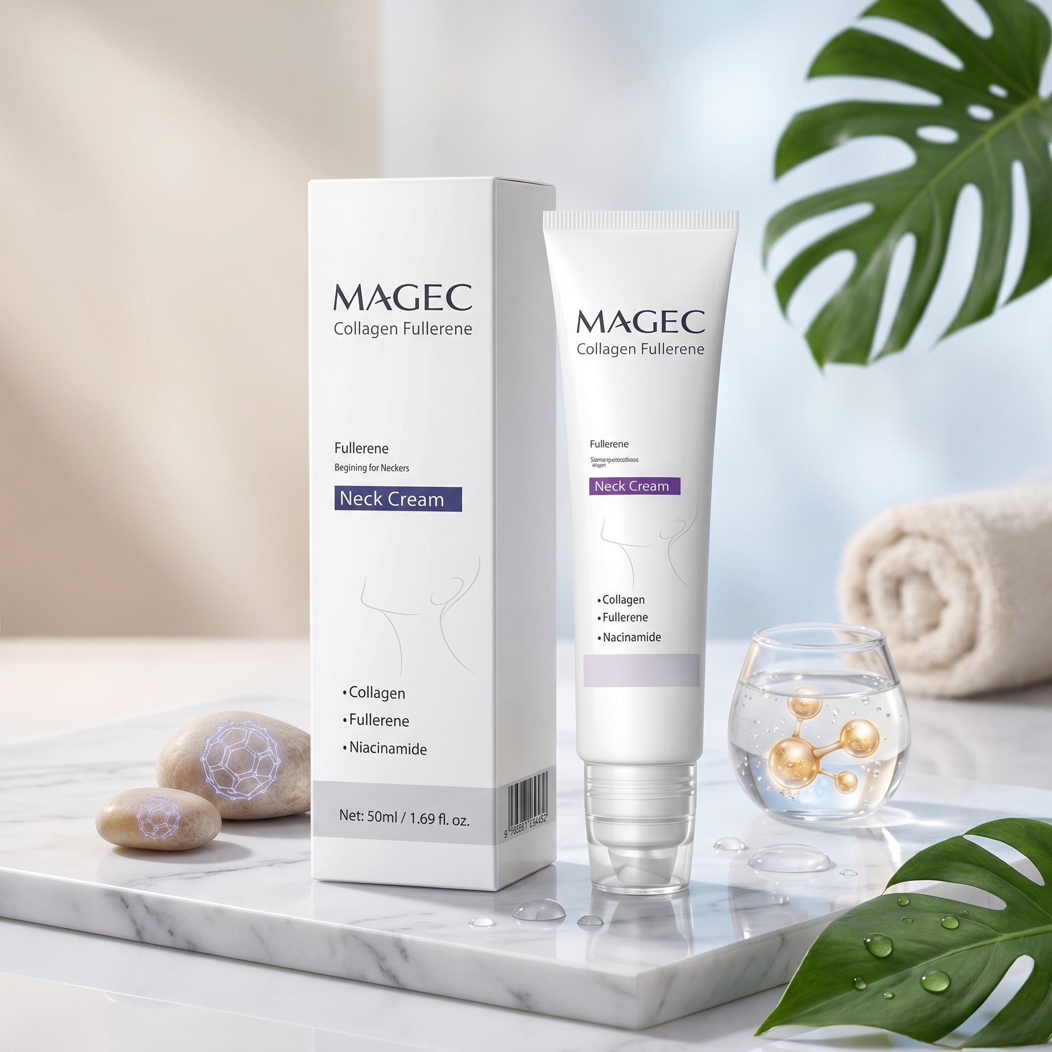 MAGEC Collagen Fullerene Neck Cream – Anti-Aging Firming Formula (50ml)